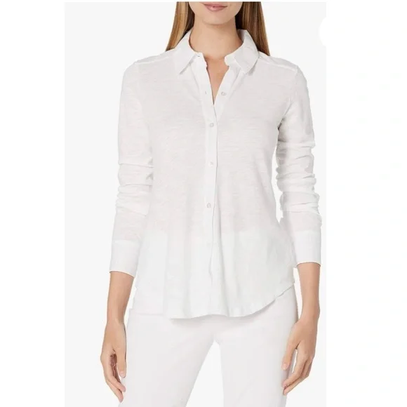 New THEORY Riduro Organic Cotton Button-Down Shirt - Picture 2 of 8